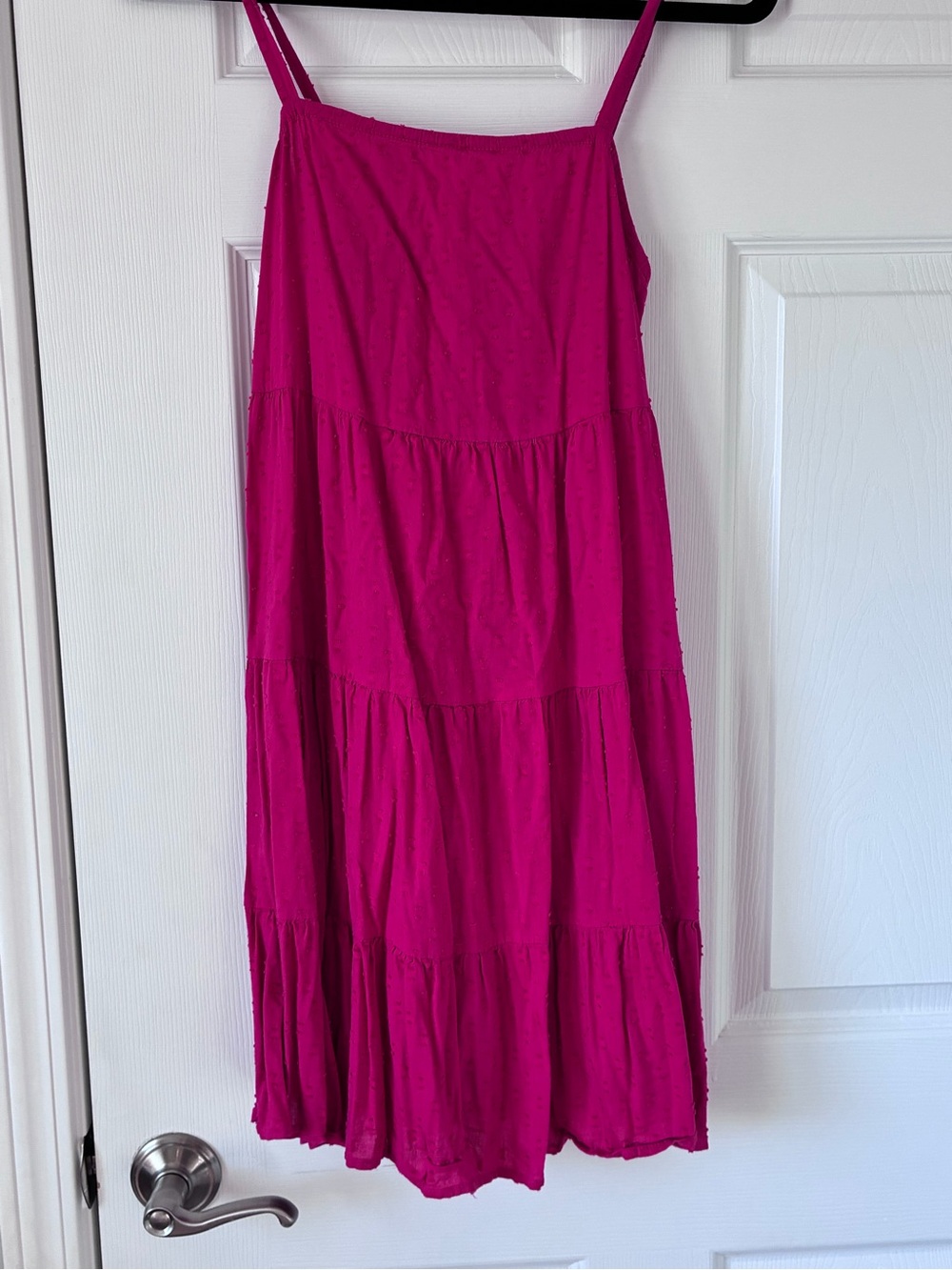 Old Navy Fuchsia Tiered Maxi Dress with Spaghetti Straps